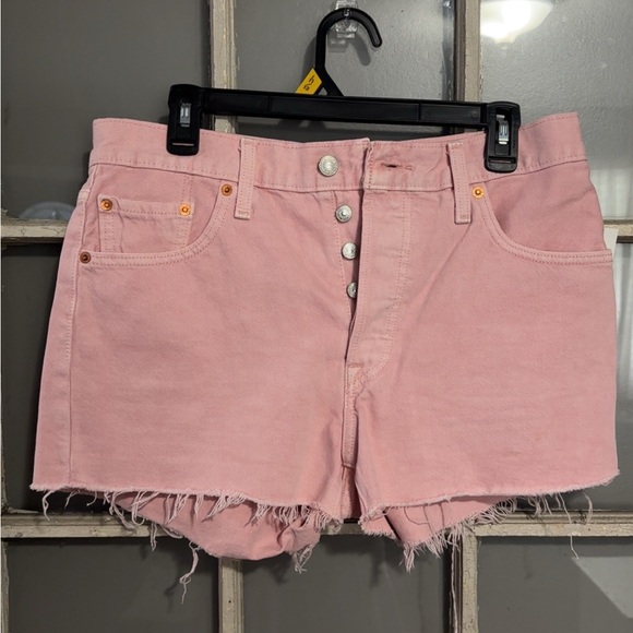 Levi's Pants - Levi's Pink Distressed Jean Shorts
